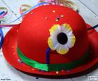 Σφαιριστής κόκκινο καπέλο με ένα λουλούδι
